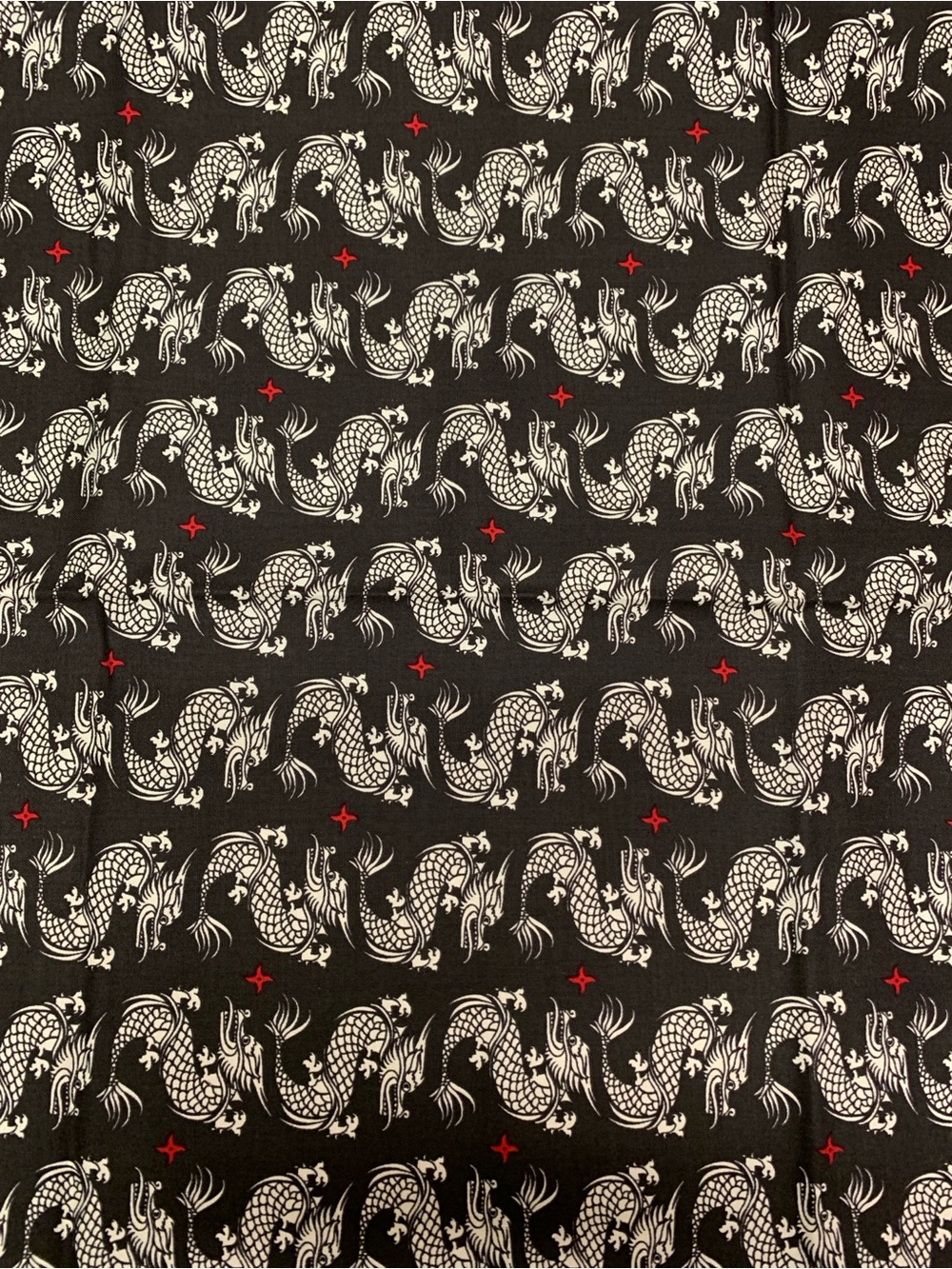 RILEY BLAKE DESIGNS Ninja Dragon Black Cotton Fabric Year Of The Ninja 1 Yard
